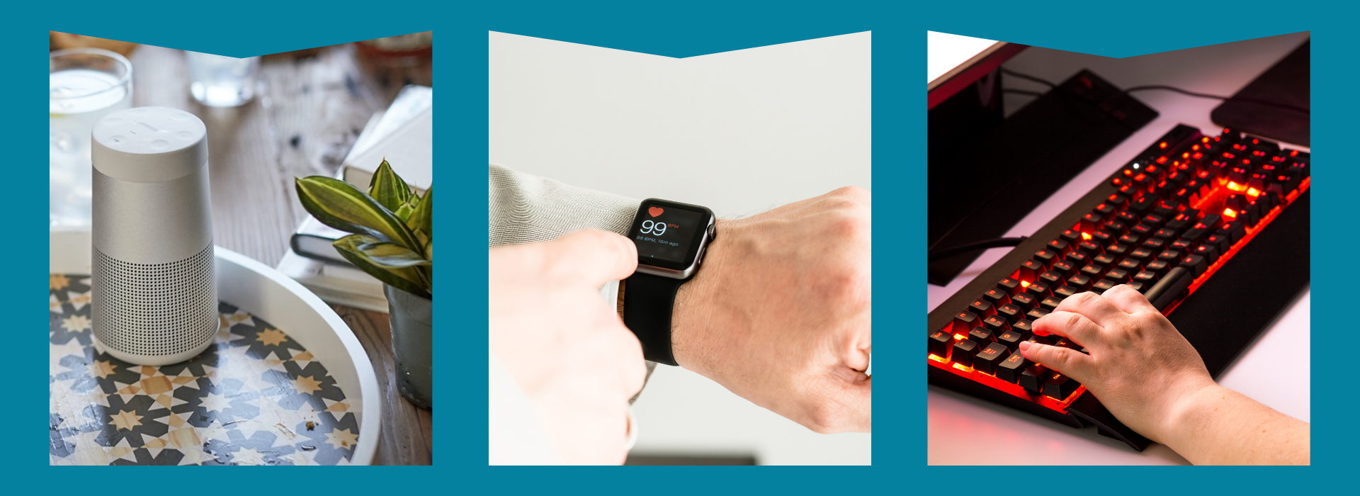 Wireless Speaker, Smart watch, LED keyboard